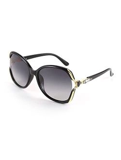 Sunglasses for Women Crystal Polarized Trendy Oversized Sunglasses Street Style B2770
