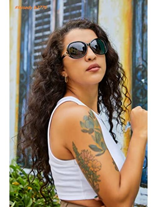 FEISEDY Sunglasses for Women Crystal Polarized Trendy Oversized Sunglasses Street Style B2770