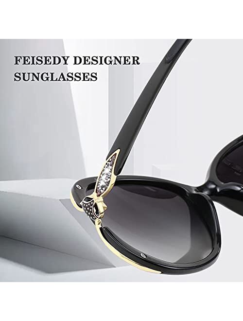 FEISEDY Sunglasses for Women Crystal Polarized Trendy Oversized Sunglasses Street Style B2770