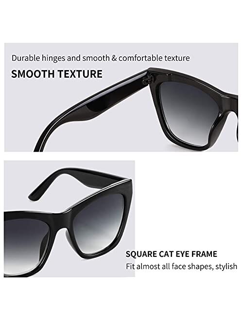 FEISEDY Vintage Thick Cat Eye Square Sunglasses for WOMEN Fashion Cateye Sunglasses Women B9016