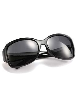 Classic Oversized Polarized Sunglasses Women Wrap Square Shades B2504