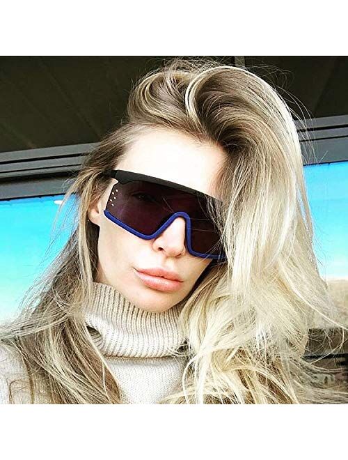 FEISEDY Fashion One Piece Sunglasses Oversized Flap Top Shades Goggles Men Women B2515