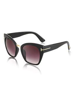 Retro Oversized Cateye Sunglasses for Women Vintage Trendy Cat Eye Shades B2576