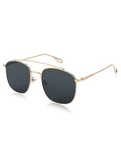 Oversized Round Sunglasses Women Men Trendy Vintage Square Gold Metal Sunglasses B2947