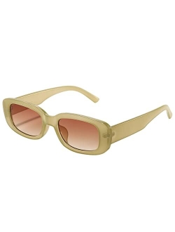 Rectangle Sunglasses for Women Men Trendy Retro Fashion Sunglasses UV 400 Protection Square Fram