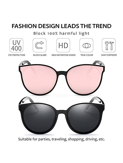 Dollger Polarized Oversized Sunglasses for Women Men Trendy Cateye Sun Glassses Retro Large Frame Shades Black