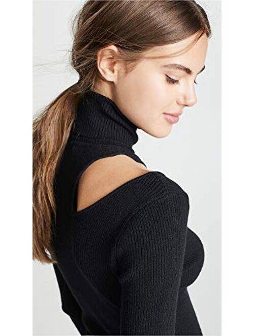 ASTR the label Women's Vivi Cut Out Rib Knit Turtleneck Sweater