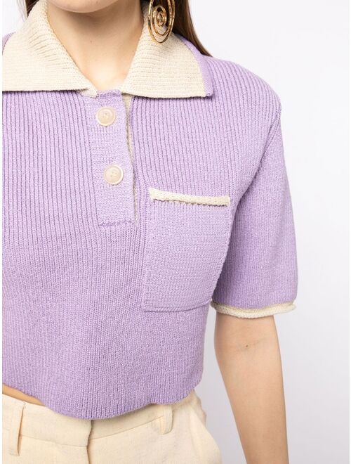 Jacquemus Le polo ribbed knit top