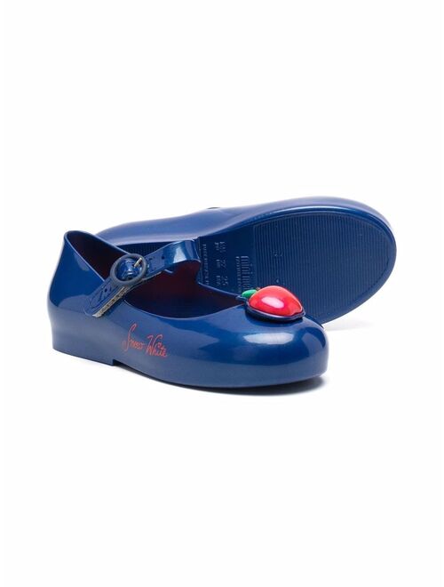 Mini Melissa White Snow round-toe ballerina shoes