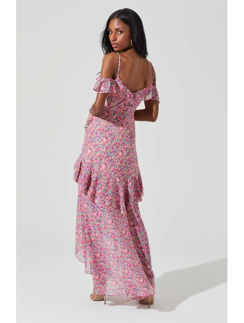ASTR the label Pemberley Women's Floral Print Off The Shoulder Maxi Dress