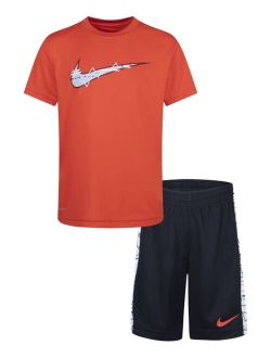 Little Boys Let's Be Real Dri-FIT T-shirt and Shorts Set