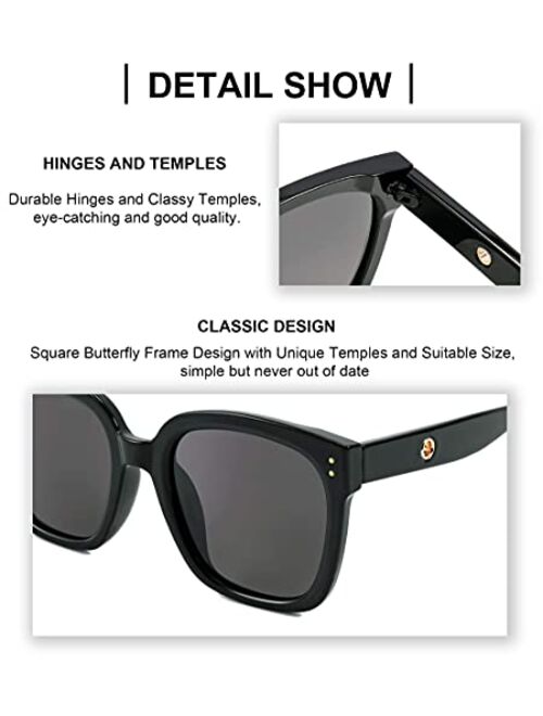 FEISEDY Vintage Square Butterfly Polarized Sunglasses Women Men Designer Square Sunglasses Shades B9017