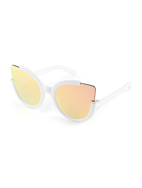 FEISEDY Fashion Oversized Round Square Vintage Cat Eye Sunglasses for Women B2737