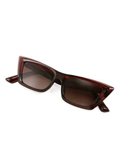 Small Cateye Square Polarized Sunglasses Women Classic Thick Rectangle Frame UV400 Sun Glasses B2736