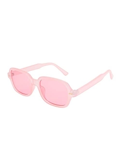 Retro 90s Rectangle Sunglasses Oval Yellow Sunglasses Trendy Irregular Square Sun Glasses for Women Men B2790
