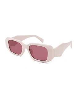 Retro 90s Small Rectangle Sunglasses For Women Trendy Square Vintage Glasses B4052