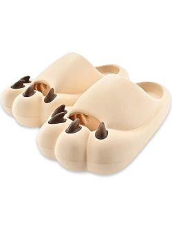 QIGEGE Cat Paw Slippers Women Cute Slippers Men Memory Foam Cloud Slippers | Ultra Cushion | Thick Sole Indoor/Outdoor Breathable Slides,Shower,Fitness Slippers ....