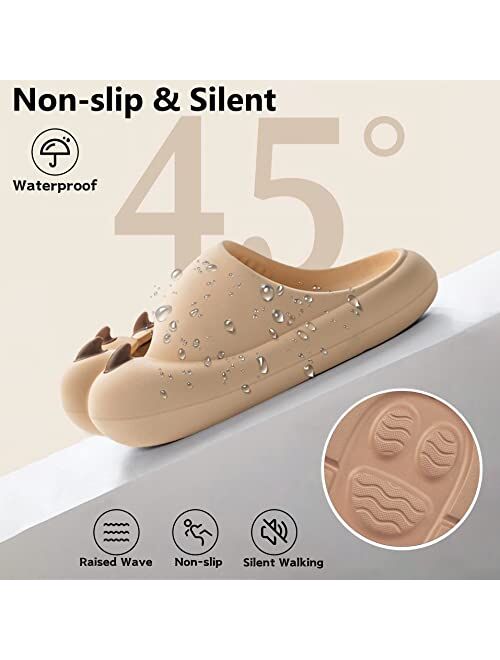 QIGEGE Cat Paw Slippers Women Cute Slippers Men Memory Foam Cloud Slippers | Ultra Cushion | Thick Sole Indoor/Outdoor Breathable Slides,Shower,Fitness Slippers ....