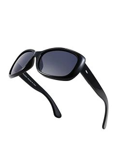 Vintage Square Polarized Sunglasses for Women Men Havana Thick Wrap Around Sun Glasses UV400 B2703