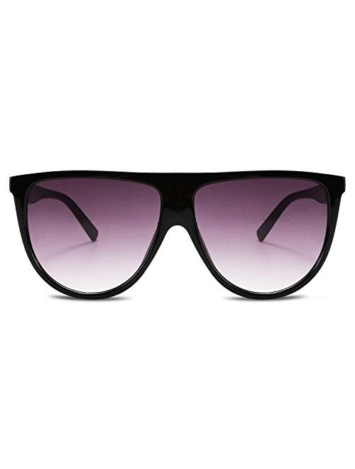 FEISEDY Men Vintage Flat Top Large Square Pilot Women Sunglasses Oversized Square Thin Plastic Frame B2499