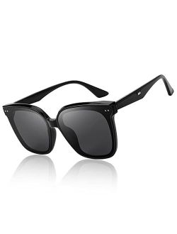 Retro Square Sunglasses Women Men Oversized Vintage Shades B4087
