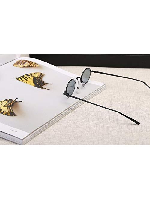 FEISEDY Vintage Small Round Sunglasses Retro Slender Metal Frame Candy Colors B2422