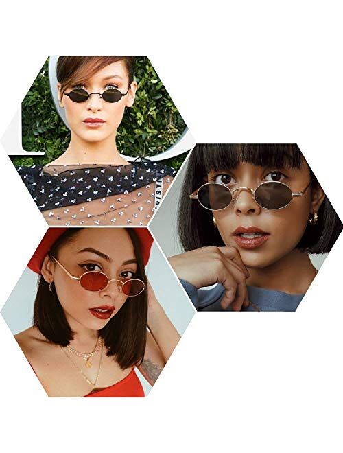 FEISEDY Vintage Small Round Sunglasses Retro Slender Metal Frame Candy Colors B2422