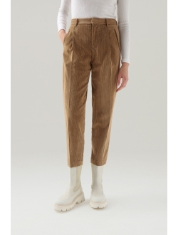 pleat-detail corduroy trousers