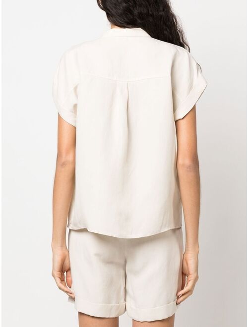 Woolrich linen blend rolled-sleeve shirt