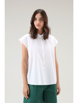 cap-sleeves cotton shirt