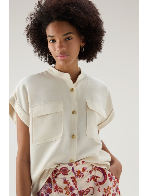 Woolrich cap sleeve button-up shirt