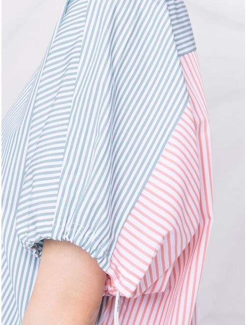 Woolrich contrast-panel striped shirt