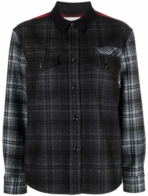 Woolrich plaid-print colour-block shirt