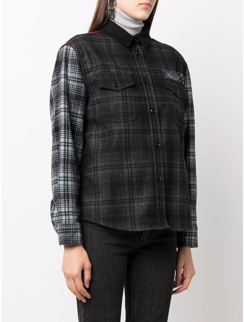 Woolrich plaid-print colour-block shirt