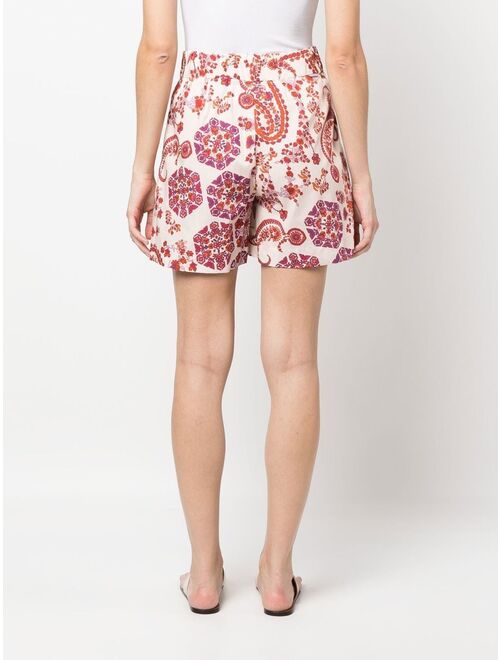 Woolrich paisley-print high-waist shorts