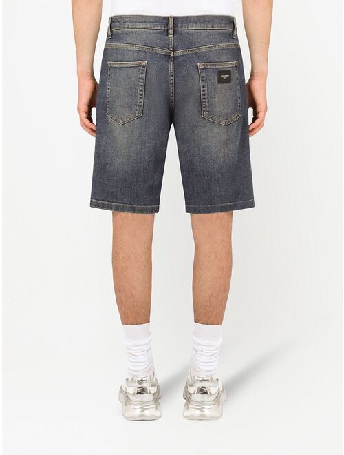 Dolce & Gabbana faded-effect denim shorts