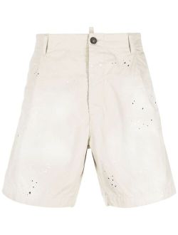 paint-splatter tailored shorts