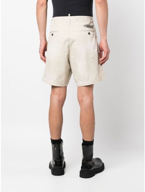 Dsquared2 paint-splatter tailored shorts