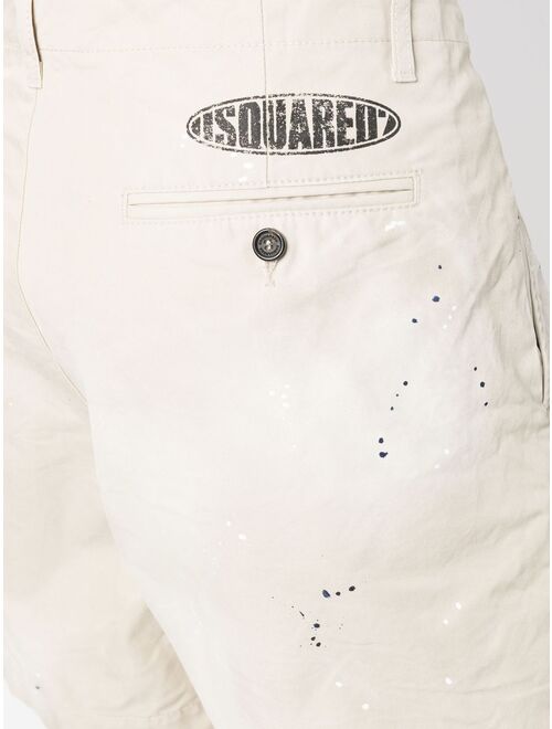 Dsquared2 paint-splatter tailored shorts
