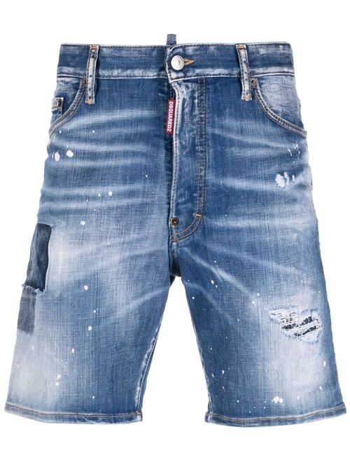 Dsquared2 distressed denim shorts