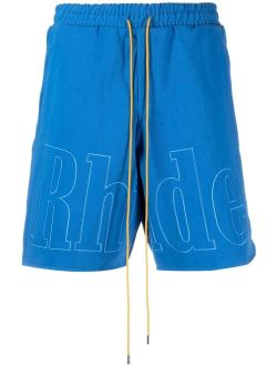 Rhude embroidered-logo drawstring shorts