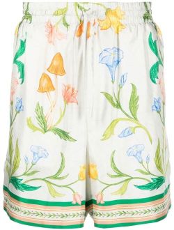 Casablanca L'Arche de Fleurie silk shorts