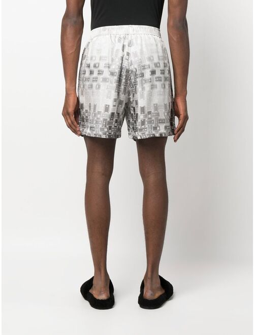 AMIRI pattern-logo-printed silk shorts