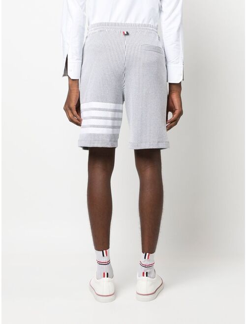 Thom Browne 4-Bar stripe seersucker shorts