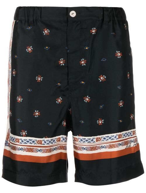 Nick Fouquet graphic-print silk-cotton bermuda shorts