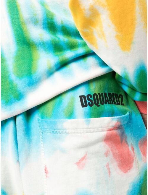 Dsquared2 tie dye-print cotton track shorts