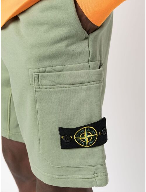 Stone Island Compass-logo cotton track shorts