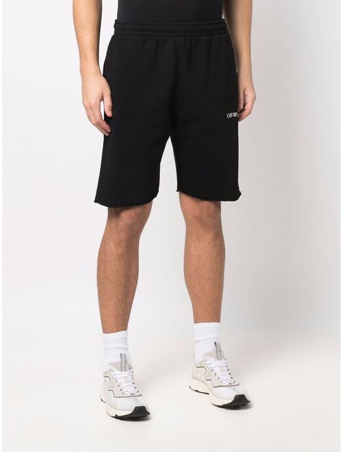 Off-White logo-print knee-length track shorts