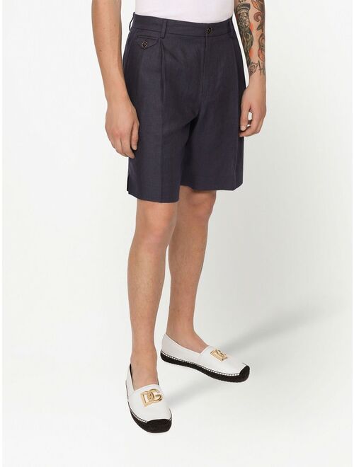 Dolce & Gabbana pleat-detail linen shorts