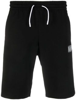 Ea7 Emporio Armani logo-patch cotton shorts